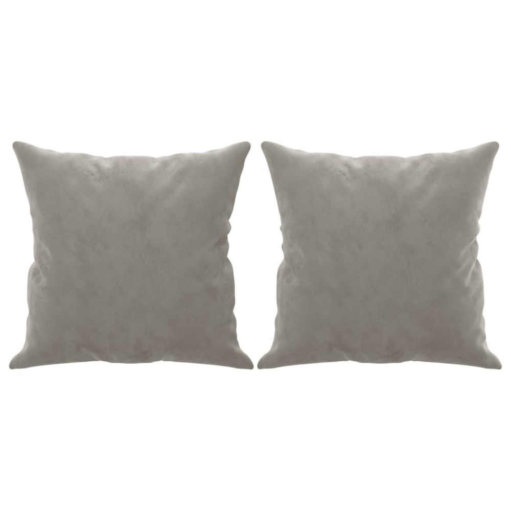 vidaXL Perne decorative, 2 buc., gri deschis, 40x40 cm, catifea