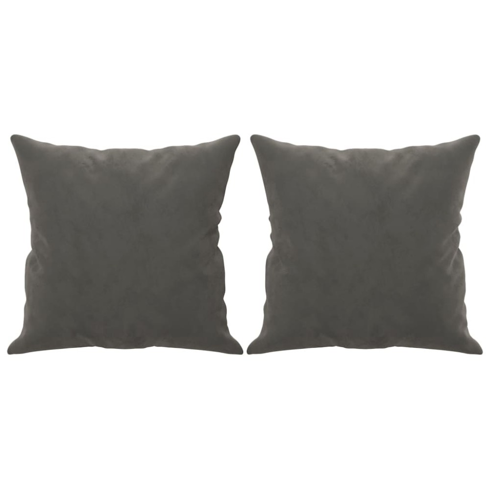 vidaXL Perne decorative, 2 buc., gri închis, 40x40 cm, catifea