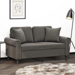vidaXL Perne decorative, 2 buc., gri închis, 40x40 cm, catifea vidaXL Perne decorative, 2 buc., gri închis, 40x40 cm, catifea
