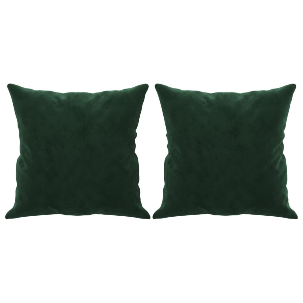 vidaXL Perne decorative, 2 buc., verde închis, 40x40 cm, catifea
