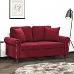 vidaXL Perne decorative, 2 buc., roșu vin, 40x40 cm, catifea vidaXL Perne decorative, 2 buc., roșu vin, 40x40 cm, catifea