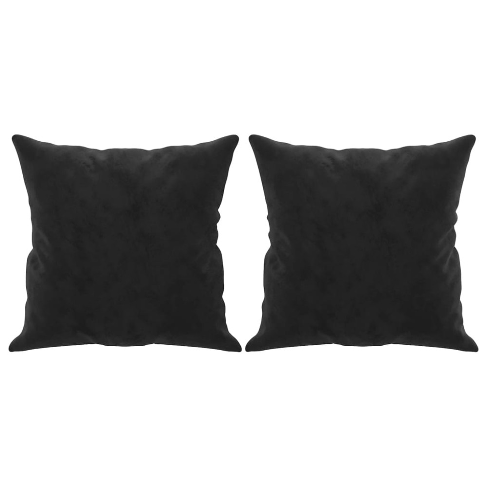 vidaXL Perne decorative, 2 buc., negru, 40x40 cm, catifea