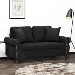 vidaXL Perne decorative, 2 buc., negru, 40x40 cm, catifea vidaXL Perne decorative, 2 buc., negru, 40x40 cm, catifea