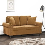 vidaXL Perne decorative, 2 buc., maro, 40x40 cm, catifea vidaXL Perne decorative, 2 buc., maro, 40x40 cm, catifea