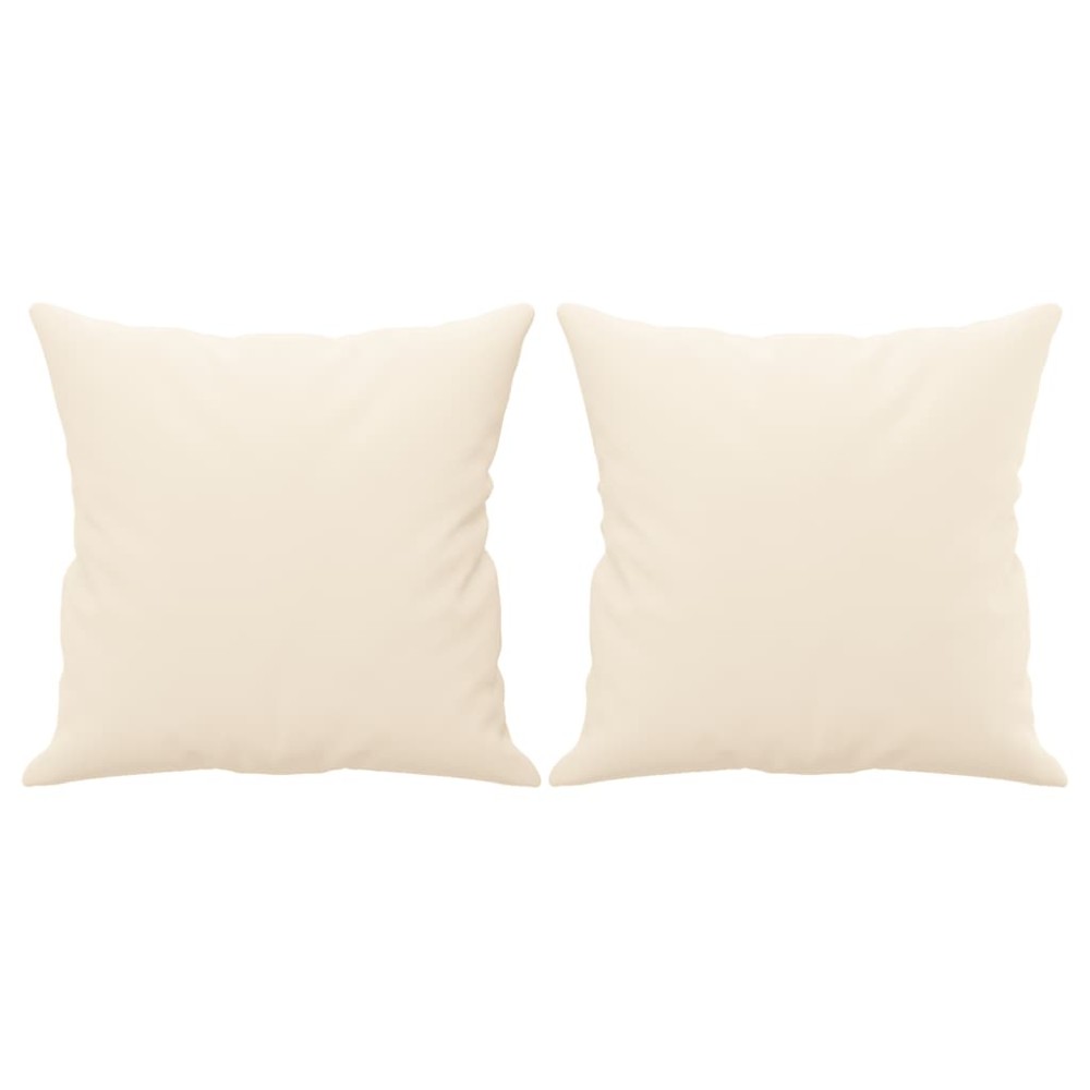vidaXL Perne decorative, 2 buc., crem, 40x40 cm, catifea