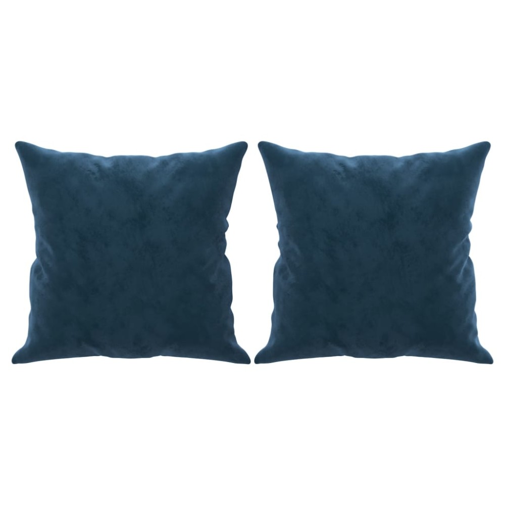 vidaXL Perne decorative, 2 buc., albastru, 40x40 cm, catifea