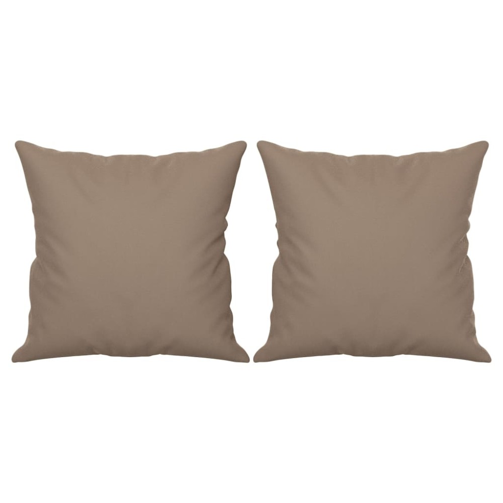 vidaXL Perne decorative, 2 buc., gri taupe, 40x40 cm, microfibră