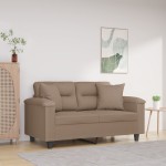 vidaXL Perne decorative, 2 buc., gri taupe, 40x40 cm, microfibră vidaXL Perne decorative, 2 buc., gri taupe, 40x40 cm, microfibră
