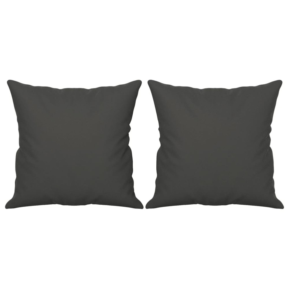 vidaXL Perne decorative, 2 buc., gri închis, 40x40 cm, microfibră