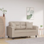 vidaXL Perne decorative, 2 buc., crem, 40x40 cm, microfibră vidaXL Perne decorative, 2 buc., crem, 40x40 cm, microfibră