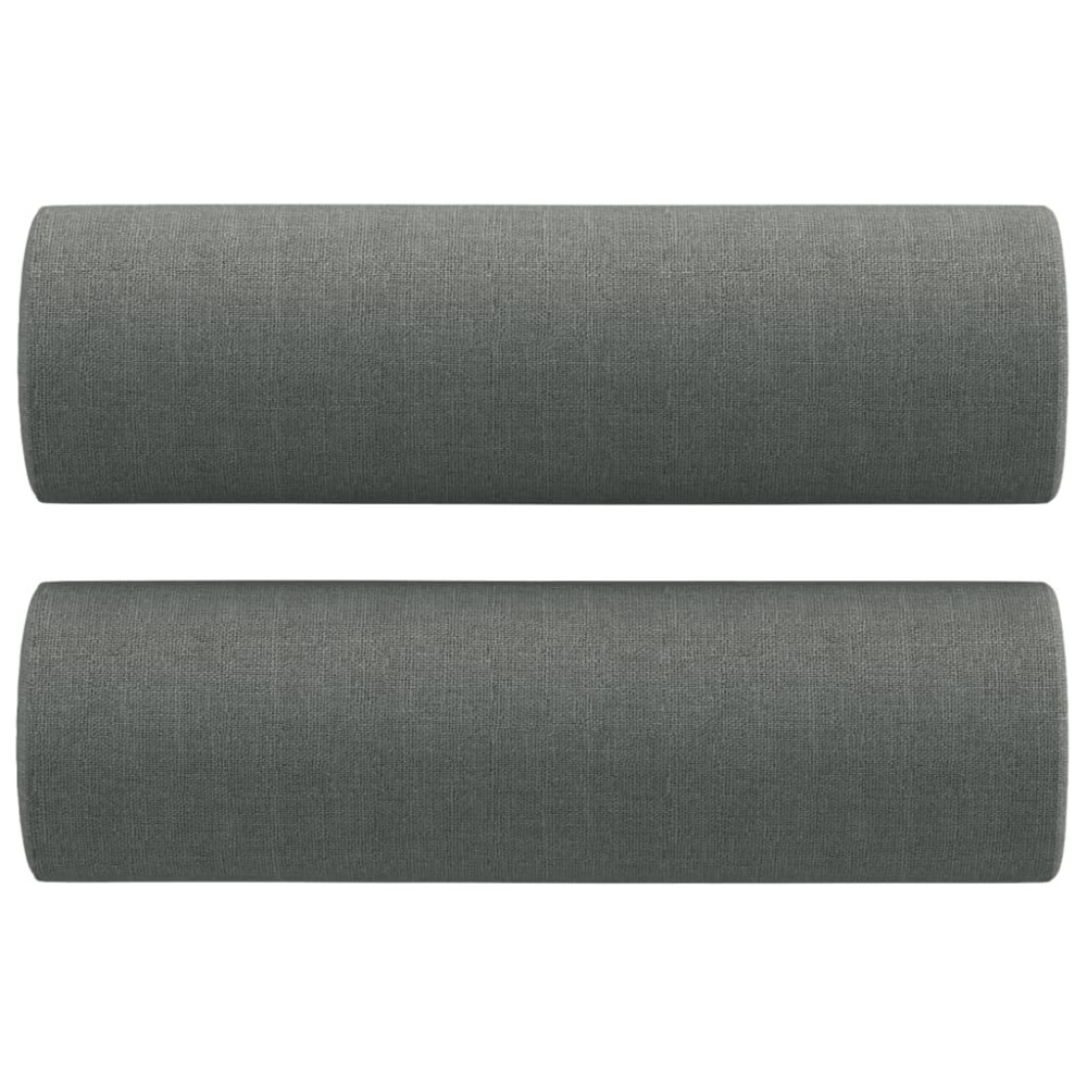 vidaXL Perne decorative, 2 buc., gri închis, Ø15x50 cm, textil
