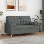 vidaXL Perne decorative, 2 buc., gri închis, Ø15x50 cm, textil vidaXL Perne decorative, 2 buc., gri închis, Ø15x50 cm, textil