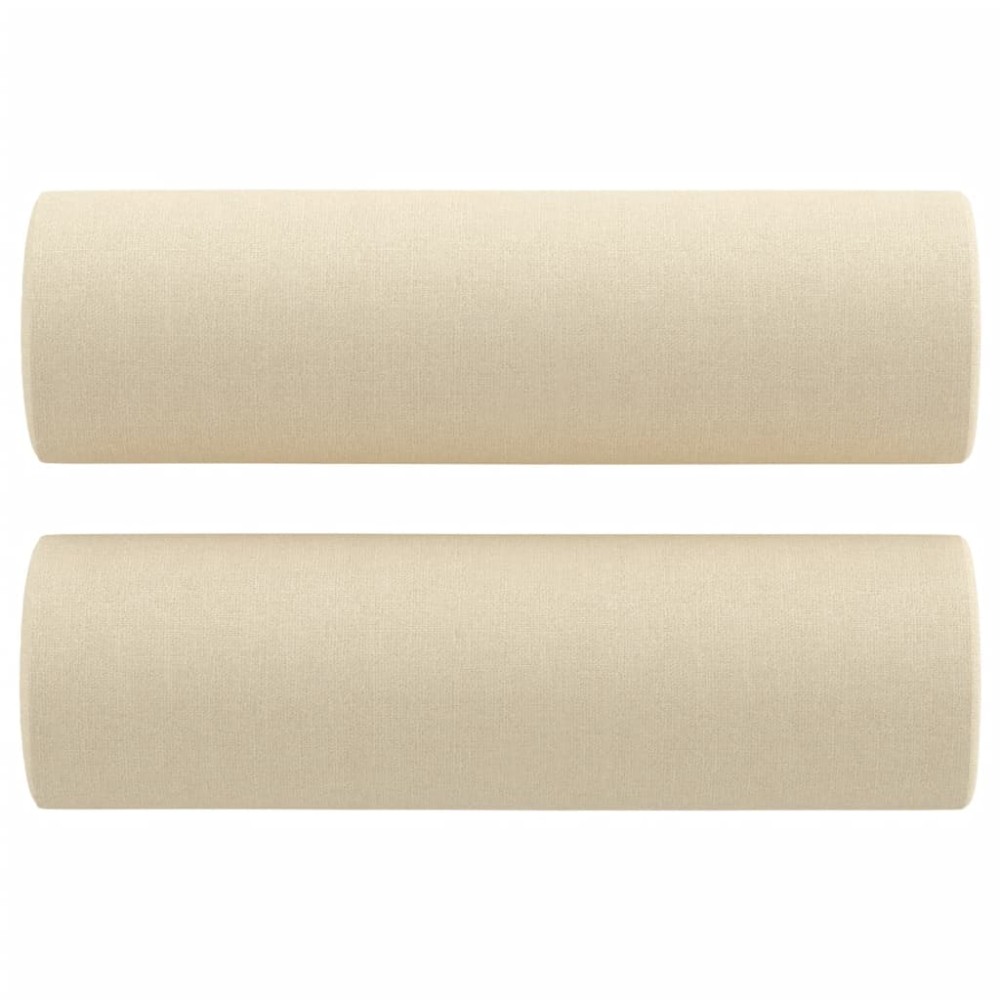 vidaXL Perne decorative, 2 buc., crem, Ø15x50 cm, textil