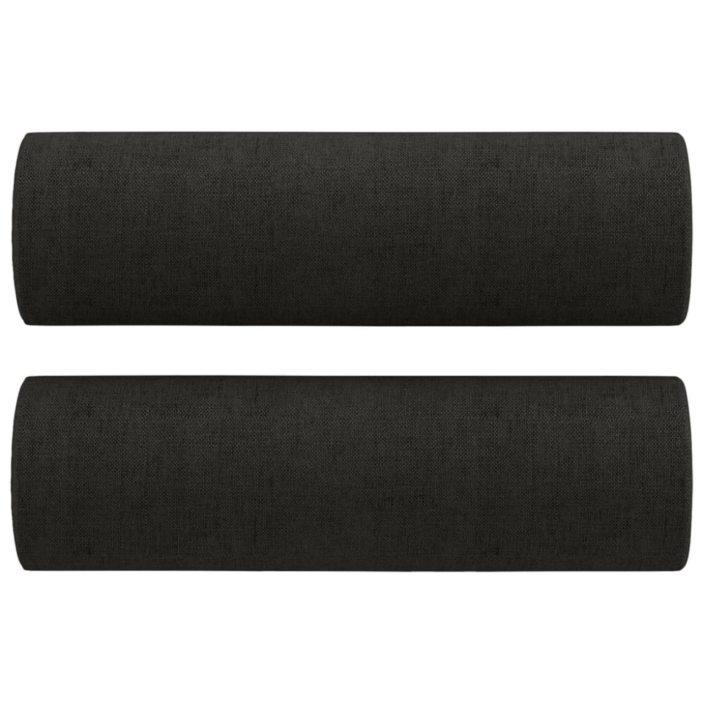 vidaXL Perne decorative, 2 buc., negru, Ø15x50 cm, textil