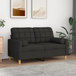 vidaXL Perne decorative, 2 buc., negru, Ø15x50 cm, textil vidaXL Perne decorative, 2 buc., negru, Ø15x50 cm, textil