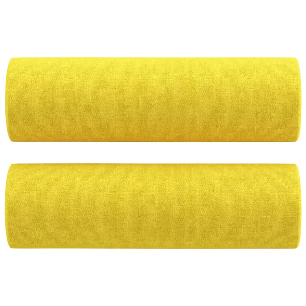 vidaXL Perne decorative, 2 buc., galben deschis, Ø15x50 cm, textil