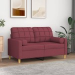 vidaXL Perne decorative, 2 buc., roșu vin, Ø15x50 cm, textil vidaXL Perne decorative, 2 buc., roșu vin, Ø15x50 cm, textil