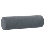 vidaXL Perne decorative, 2 buc., gri închis, Ø15x50 cm, catifea vidaXL Perne decorative, 2 buc., gri închis, Ø15x50 cm, catifea