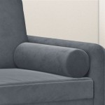 vidaXL Perne decorative, 2 buc., gri închis, Ø15x50 cm, catifea vidaXL Perne decorative, 2 buc., gri închis, Ø15x50 cm, catifea