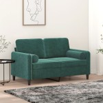 vidaXL Perne decorative, 2 buc., verde închis, Ø15x50 cm, catifea vidaXL Perne decorative, 2 buc., verde închis, Ø15x50 cm, catifea