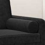 vidaXL Perne decorative, 2 buc., negru, Ø15x50 cm, catifea vidaXL Perne decorative, 2 buc., negru, Ø15x50 cm, catifea