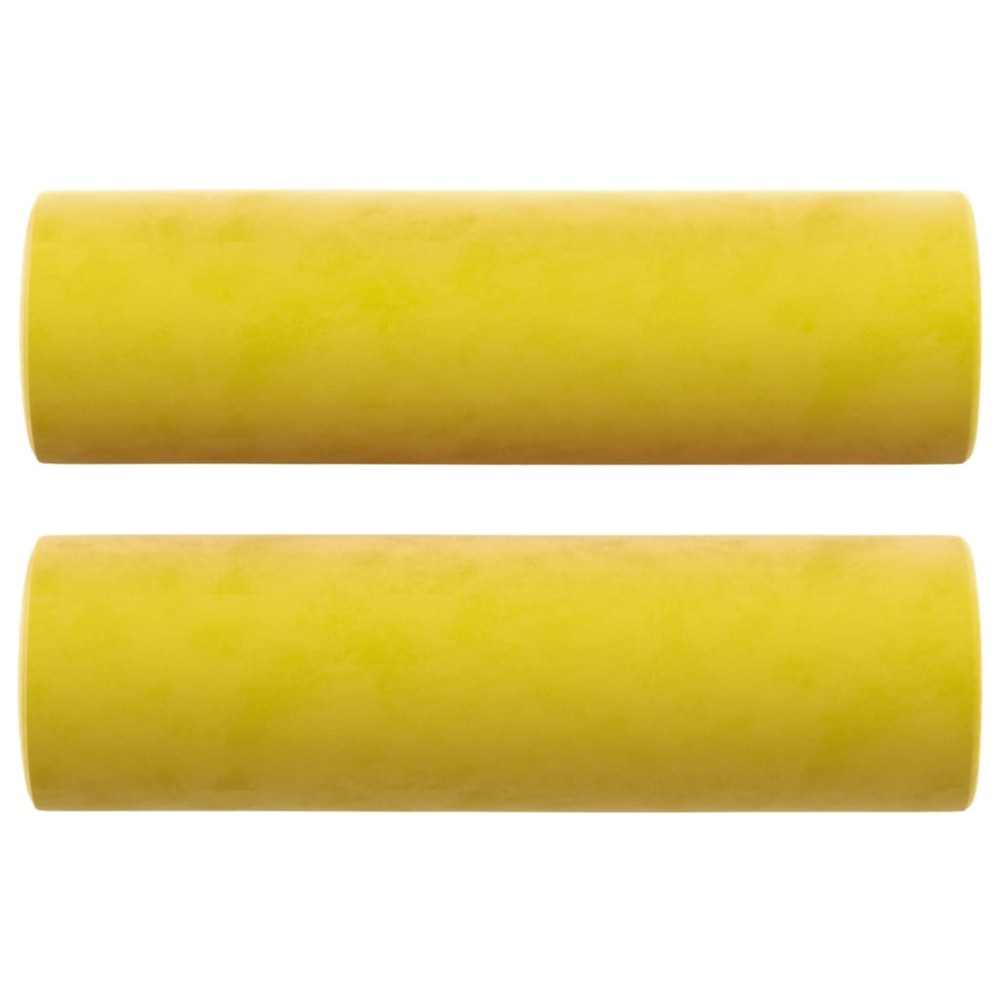 vidaXL Perne decorative, 2 buc., galben, Ø15x50 cm, catifea