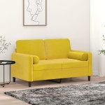 vidaXL Perne decorative, 2 buc., galben, Ø15x50 cm, catifea vidaXL Perne decorative, 2 buc., galben, Ø15x50 cm, catifea