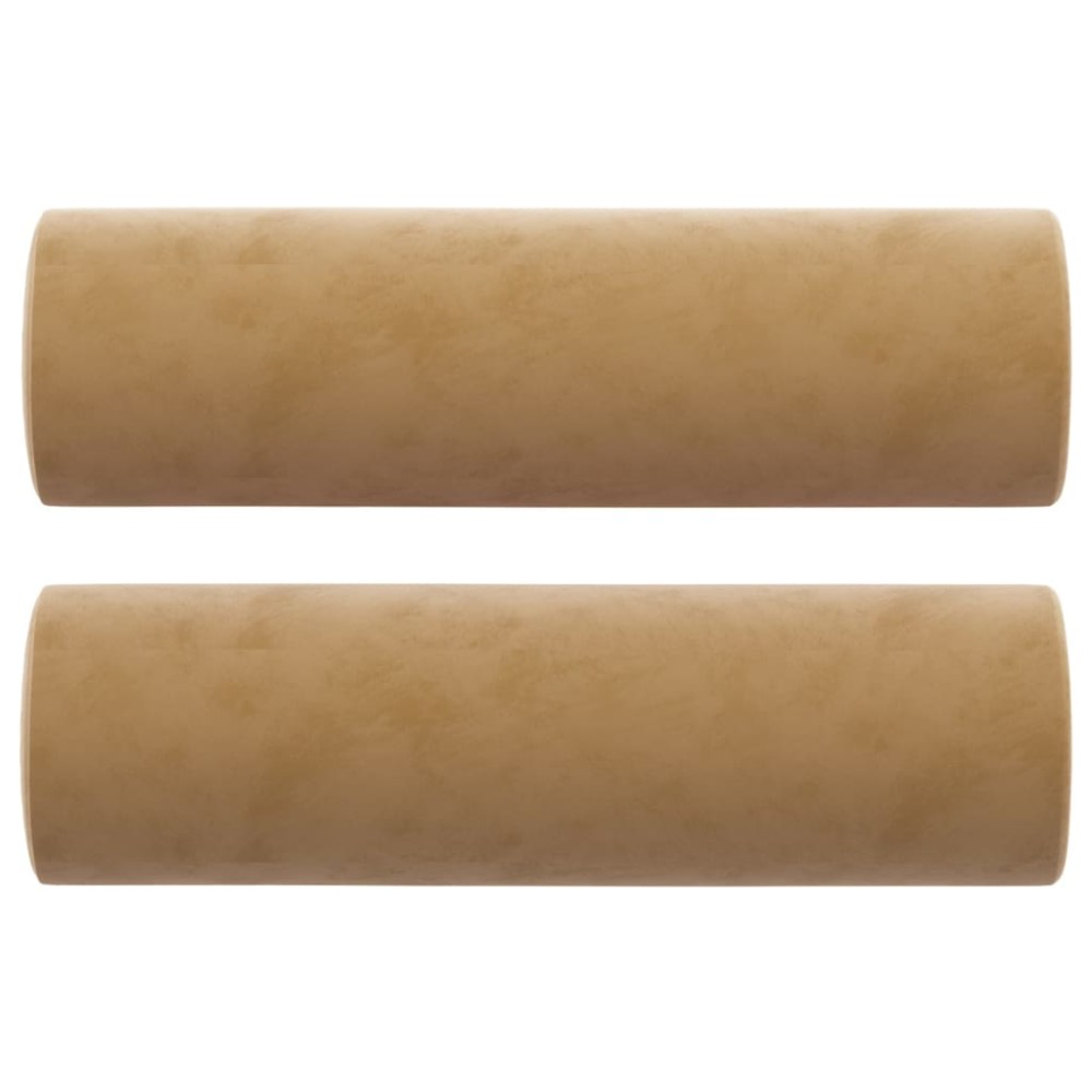 vidaXL Perne decorative, 2 buc., maro, Ø15x50 cm, catifea