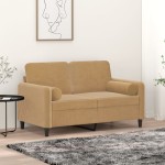 vidaXL Perne decorative, 2 buc., maro, Ø15x50 cm, catifea vidaXL Perne decorative, 2 buc., maro, Ø15x50 cm, catifea