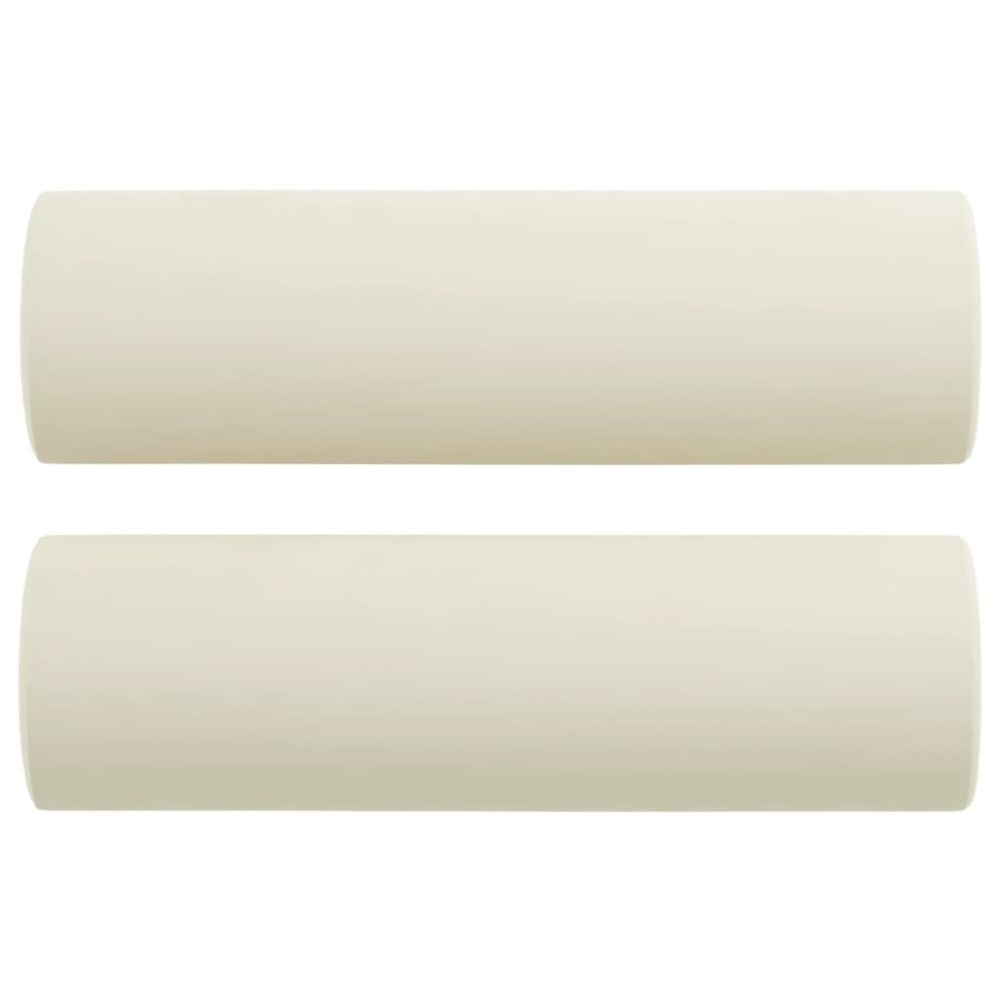 vidaXL Perne decorative, 2 buc., crem, Ø15x50 cm, catifea