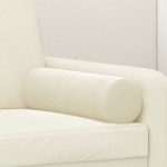vidaXL Perne decorative, 2 buc., crem, Ø15x50 cm, catifea vidaXL Perne decorative, 2 buc., crem, Ø15x50 cm, catifea