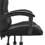 vidaXL Scaun de gaming pivotant, negru, piele ecologică