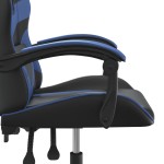 vidaXL Scaun de gaming pivotant, negru și albastru, piele ecologică
