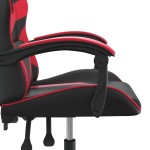 vidaXL Scaun de gaming pivotant, negru și roșu, piele ecologică