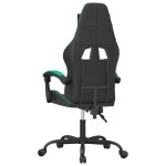 vidaXL Scaun de gaming pivotant, negru și verde, piele ecologică