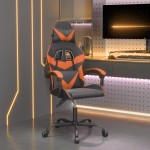 vidaXL Scaun de gaming pivotant, negru și portocaliu, piele ecologică