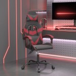 vidaXL Scaun de gaming pivotant, negru și roșu vin, piele ecologică
