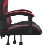 vidaXL Scaun de gaming pivotant, negru și roșu vin, piele ecologică