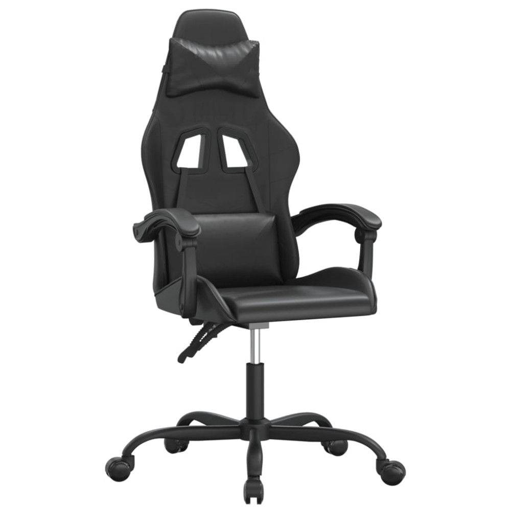 vidaXL Scaun de gaming pivotant, negru, piele ecologică