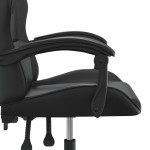 vidaXL Scaun de gaming pivotant, negru, piele ecologică