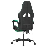 vidaXL Scaun de gaming pivotant/suport picioare negru/verde piele eco
