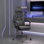 vidaXL Scaun de gaming pivotant/suport picioare negru piele ecologică