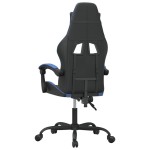 vidaXL Scaun de gaming pivotant, negru și albastru, piele ecologică
