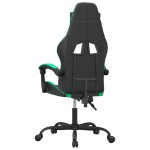 vidaXL Scaun de gaming pivotant, negru și verde, piele ecologică