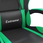 vidaXL Scaun de gaming pivotant, negru și verde, piele ecologică