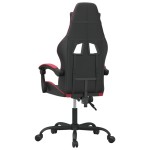 vidaXL Scaun de gaming pivotant, negru și roșu vin, piele ecologică