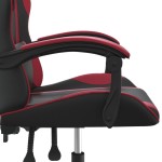 vidaXL Scaun de gaming pivotant, negru și roșu vin, piele ecologică