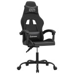 vidaXL Scaun de gaming pivotant, negru, piele ecologică