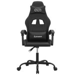 vidaXL Scaun de gaming pivotant, negru, piele ecologică