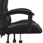 vidaXL Scaun de gaming pivotant, negru, piele ecologică